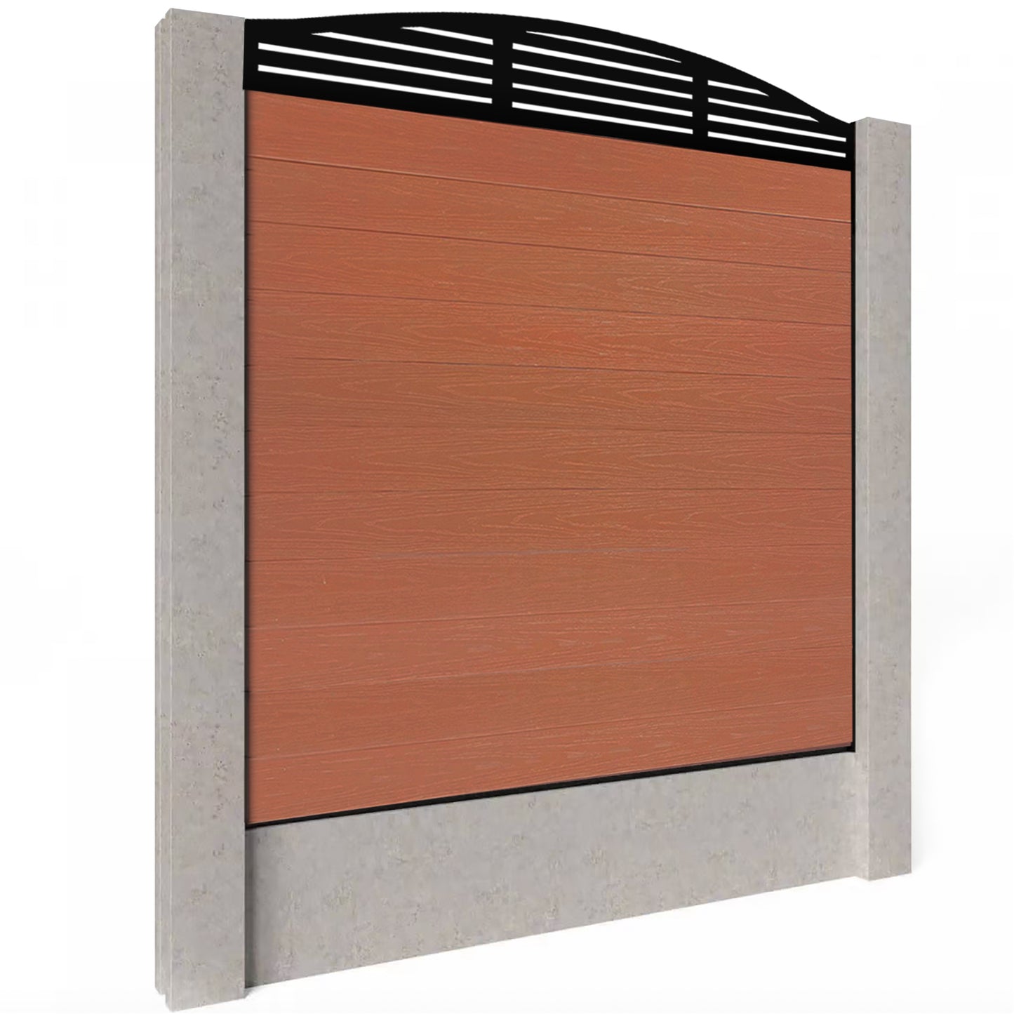 Composite Fence Kit - with Curved Slat Trellis