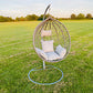 SimpleLiving Egg Swing Chair for Indoor and Outdoor Comfort – Grey with Cushions