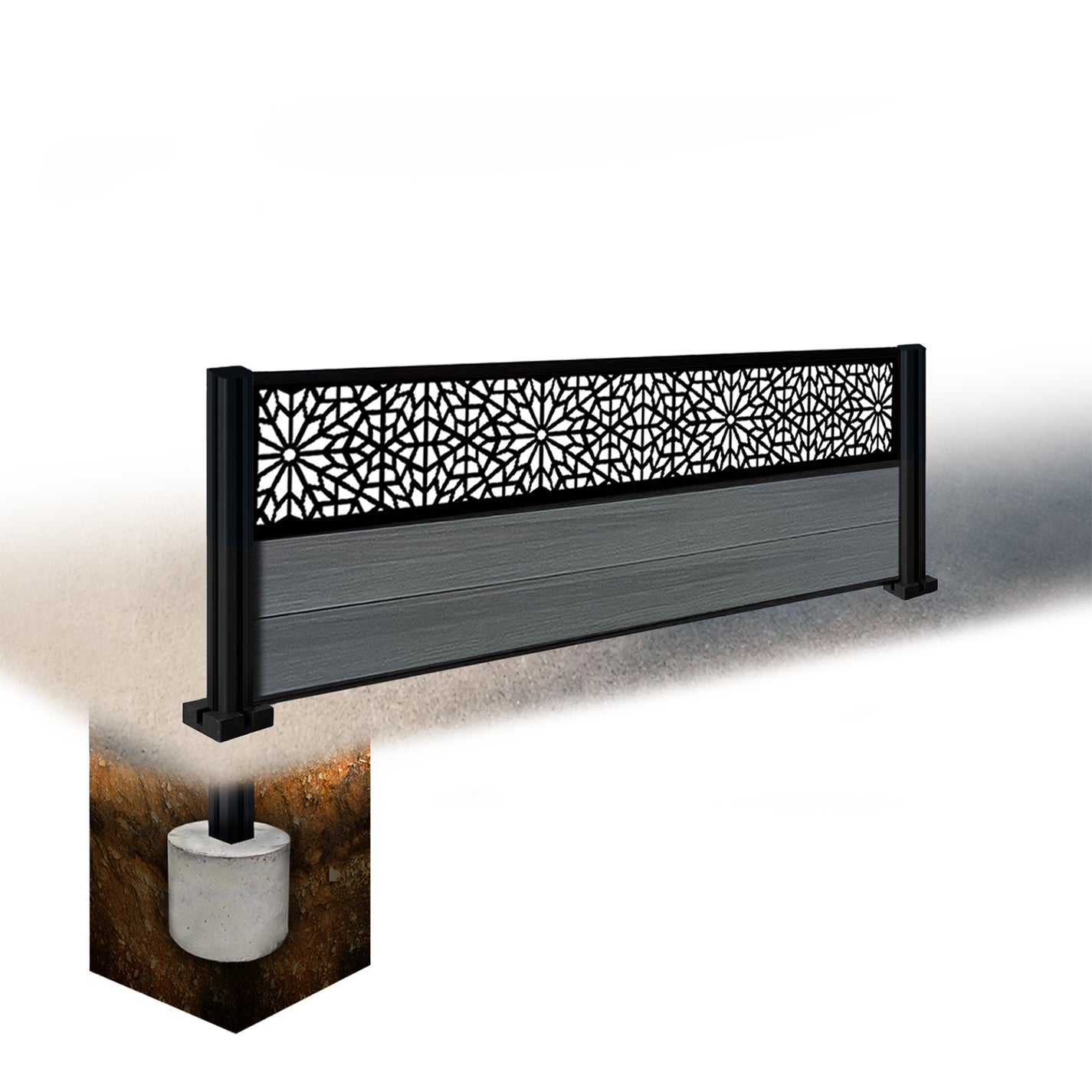 Composite Fence Kit - with Morocco Trellis