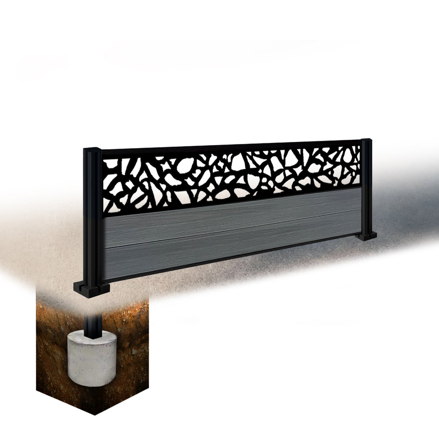 Composite Fence Kit - with Pebble Trellis