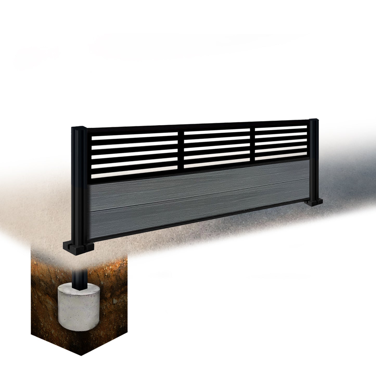 Composite Fence Kit - with Slat Trellis