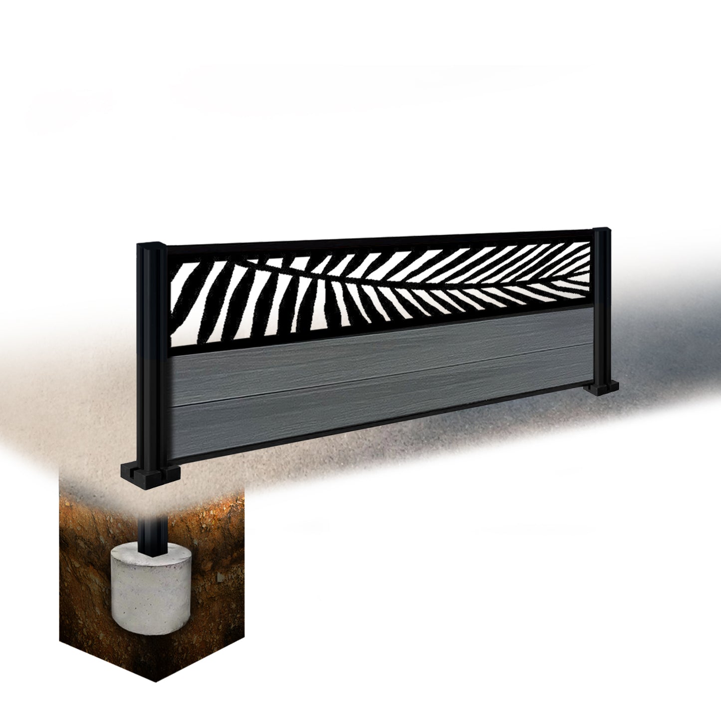 Composite Fence Kit - with Palm Trellis