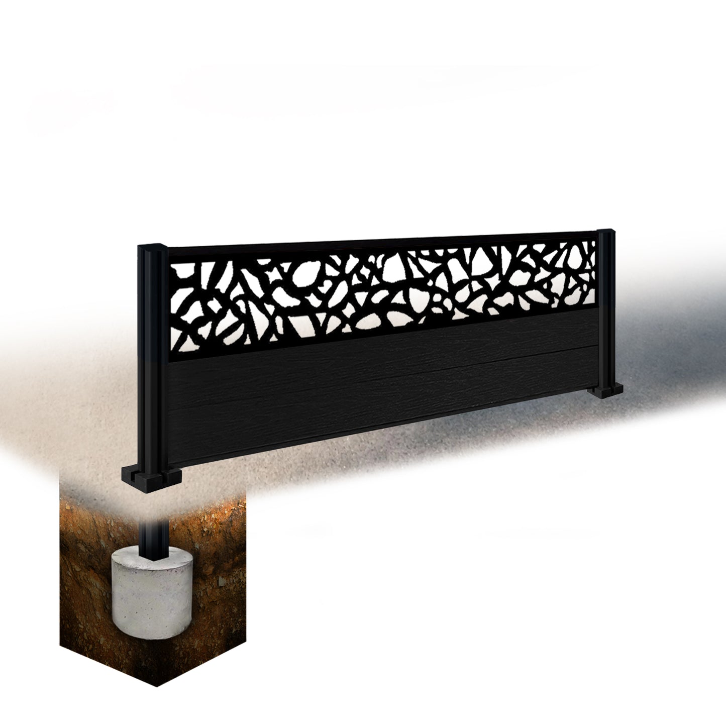 Composite Fence Kit - with Pebble Trellis