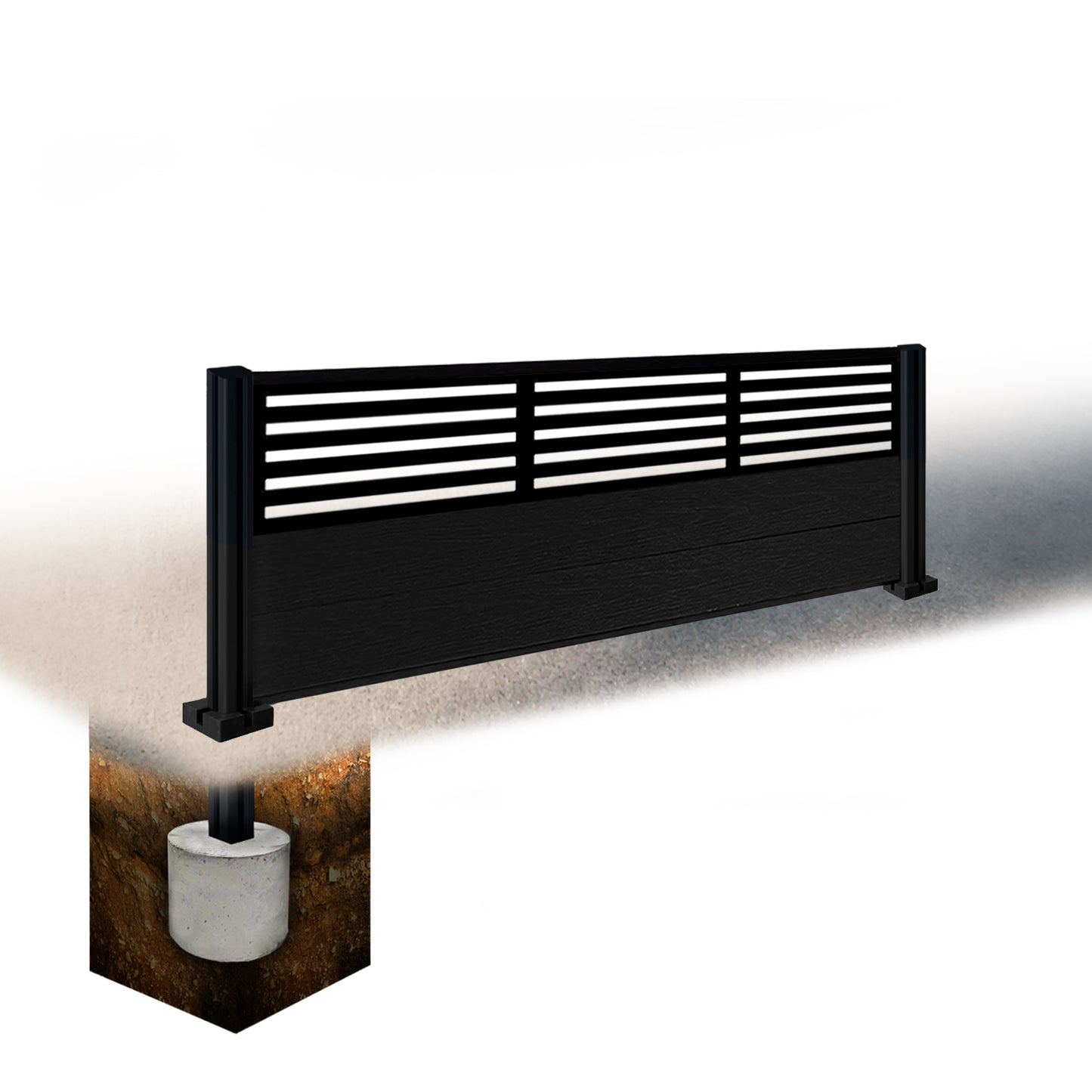 Composite Fence Kit - with Slat Trellis