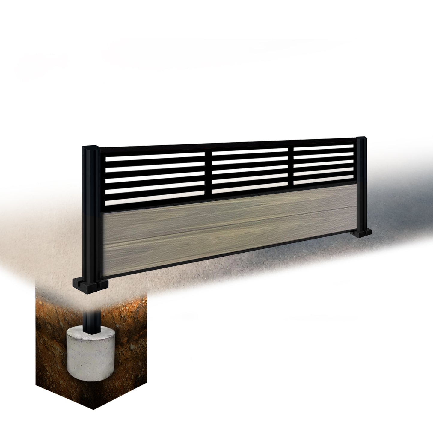 Composite Fence Kit - with Slat Trellis