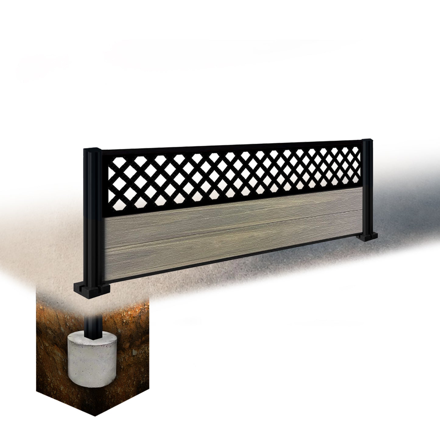 Composite Fence Kit - with Wave Trellis