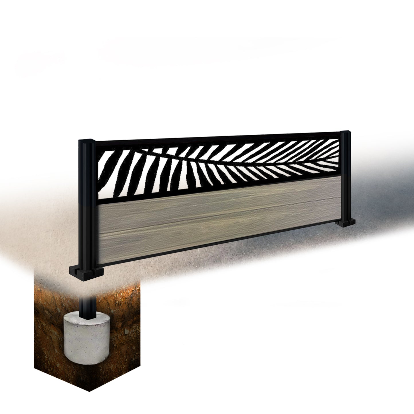 Composite Fence Kit - with Palm Trellis