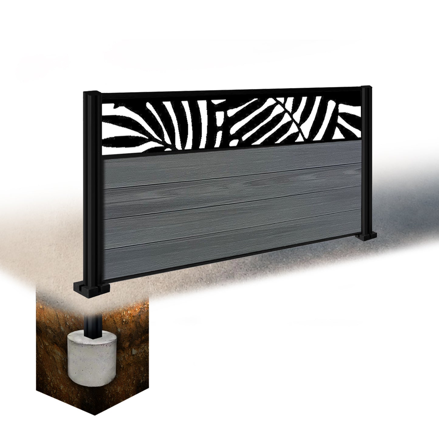 Composite Fence Kit - with Leafy Trellis