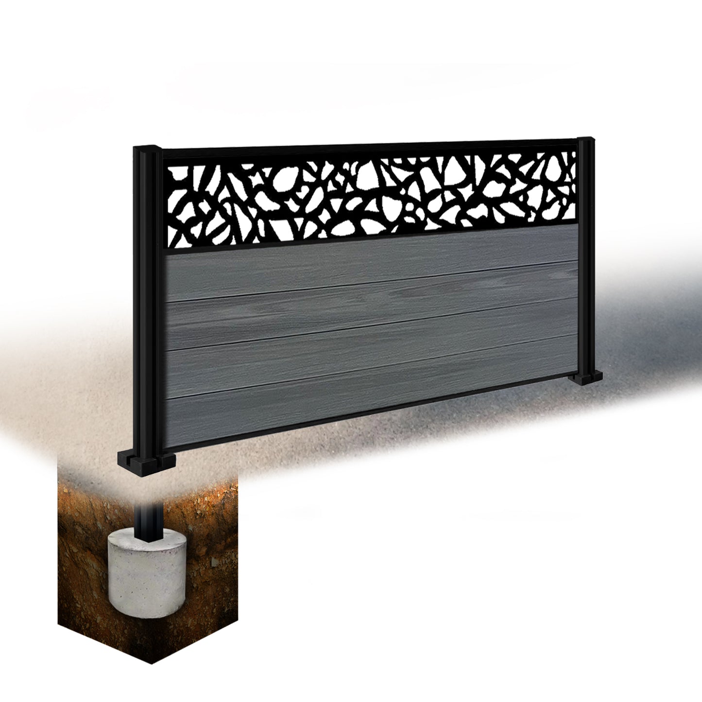 Composite Fence Kit - with Pebble Trellis