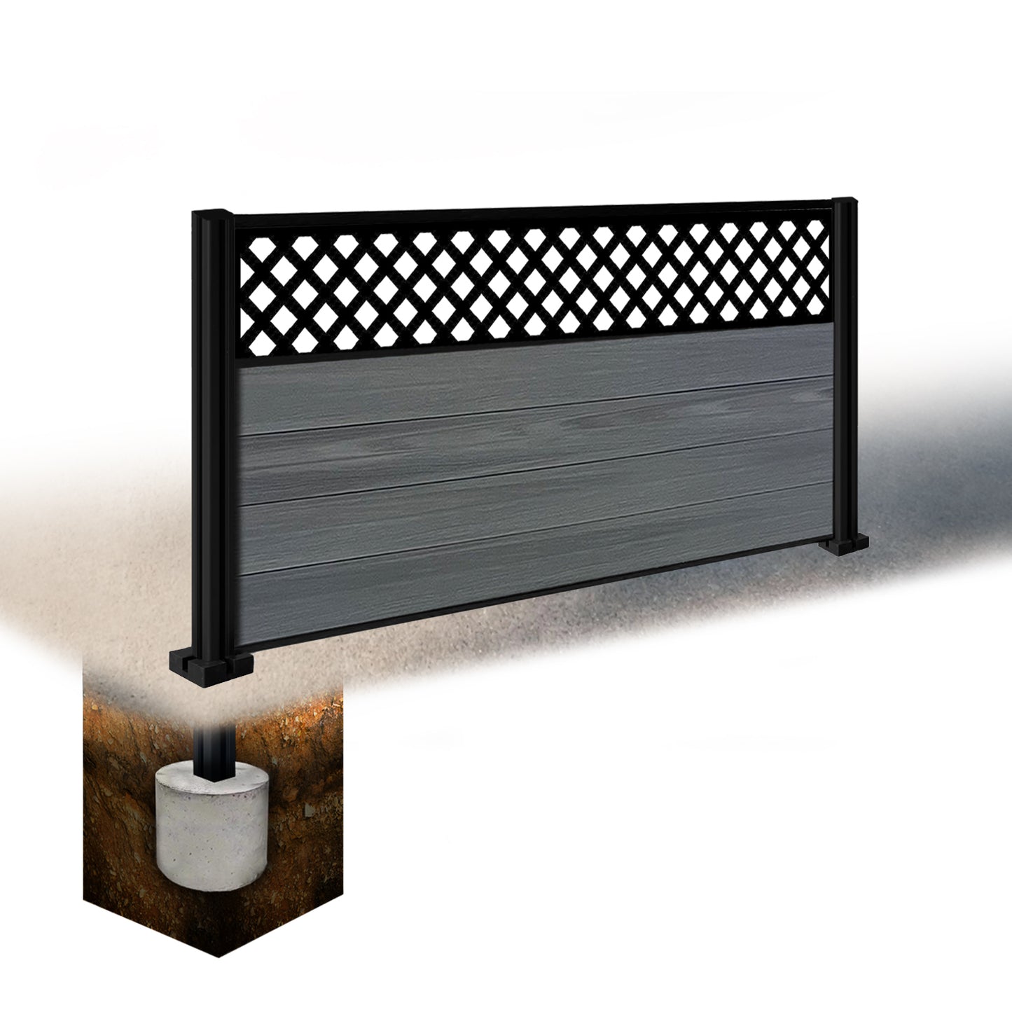 Composite Fence Kit - with Wave Trellis