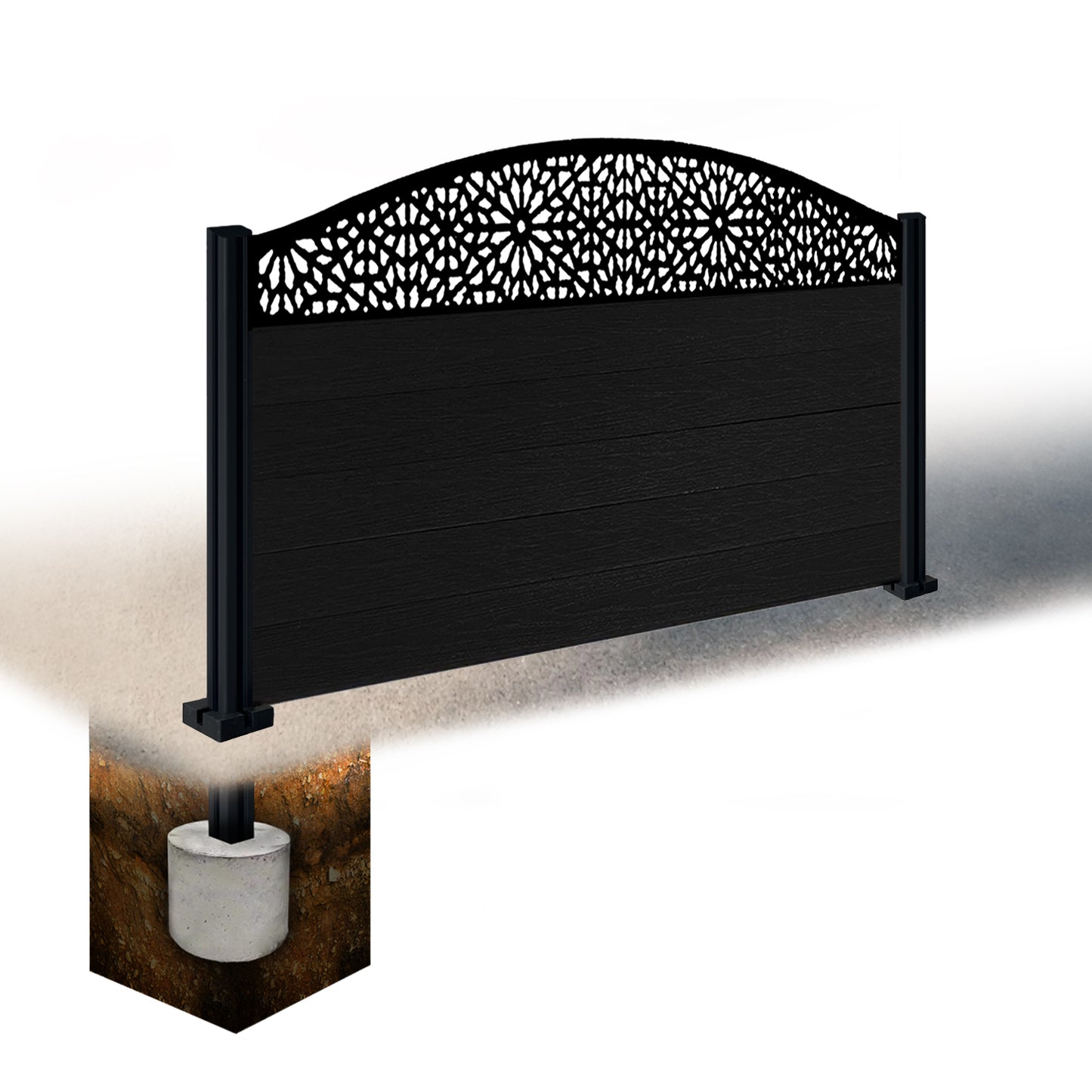 Composite Fence Kit - with Curved Morocco Trellis