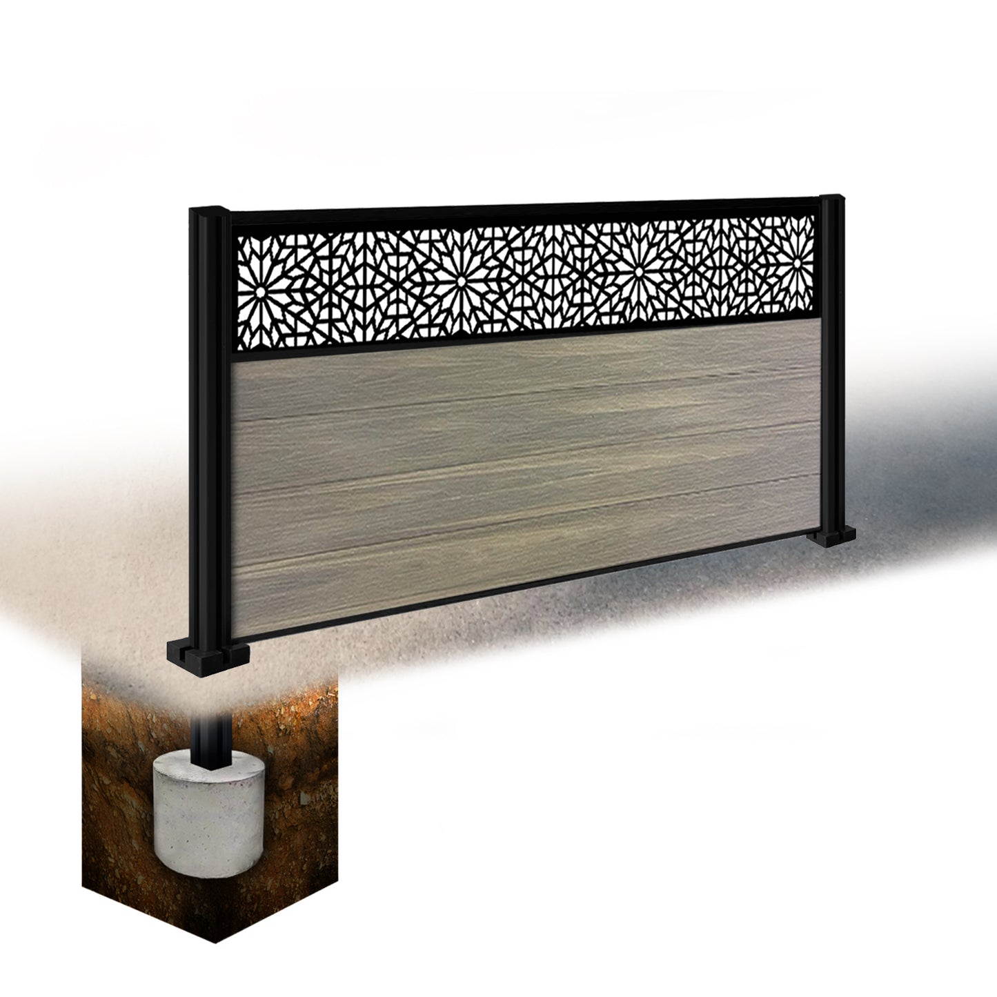 Composite Fence Kit - with Morocco Trellis