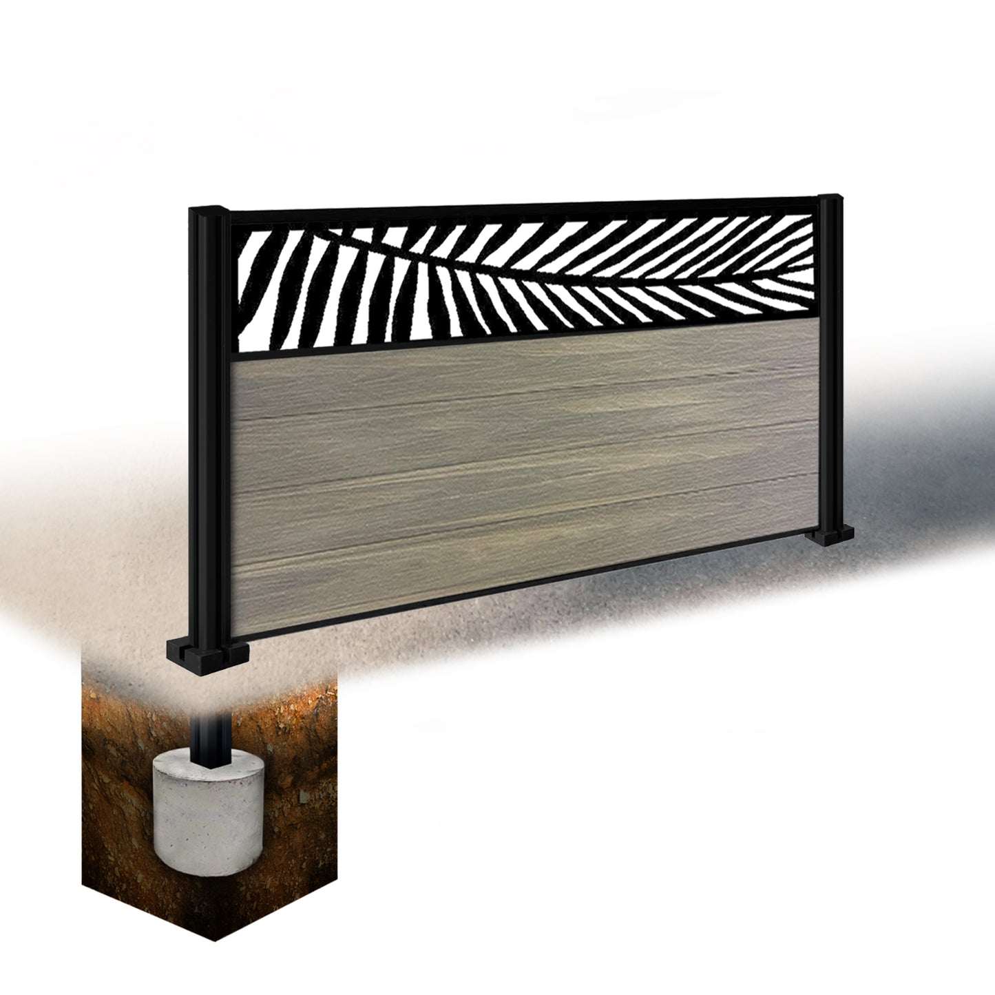 Composite Fence Kit - with Palm Trellis