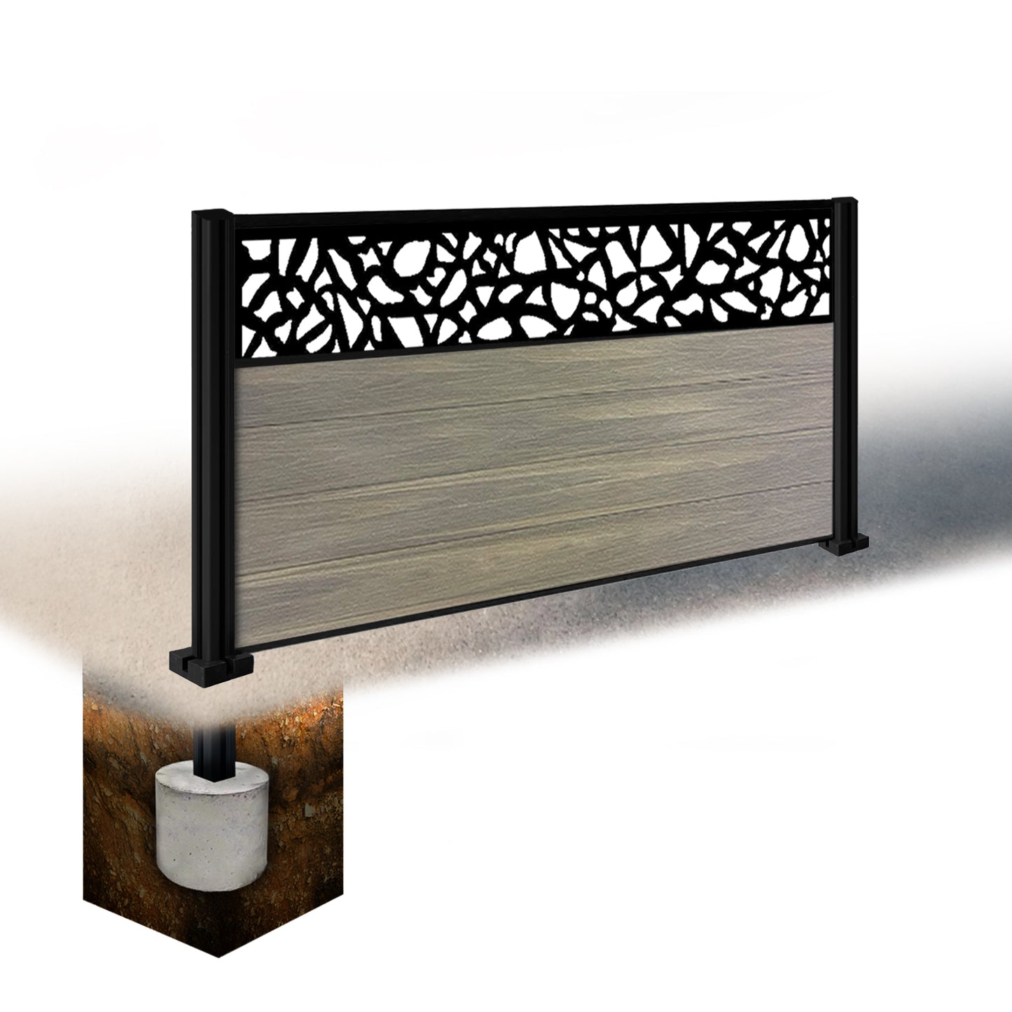 Composite Fence Kit - with Pebble Trellis