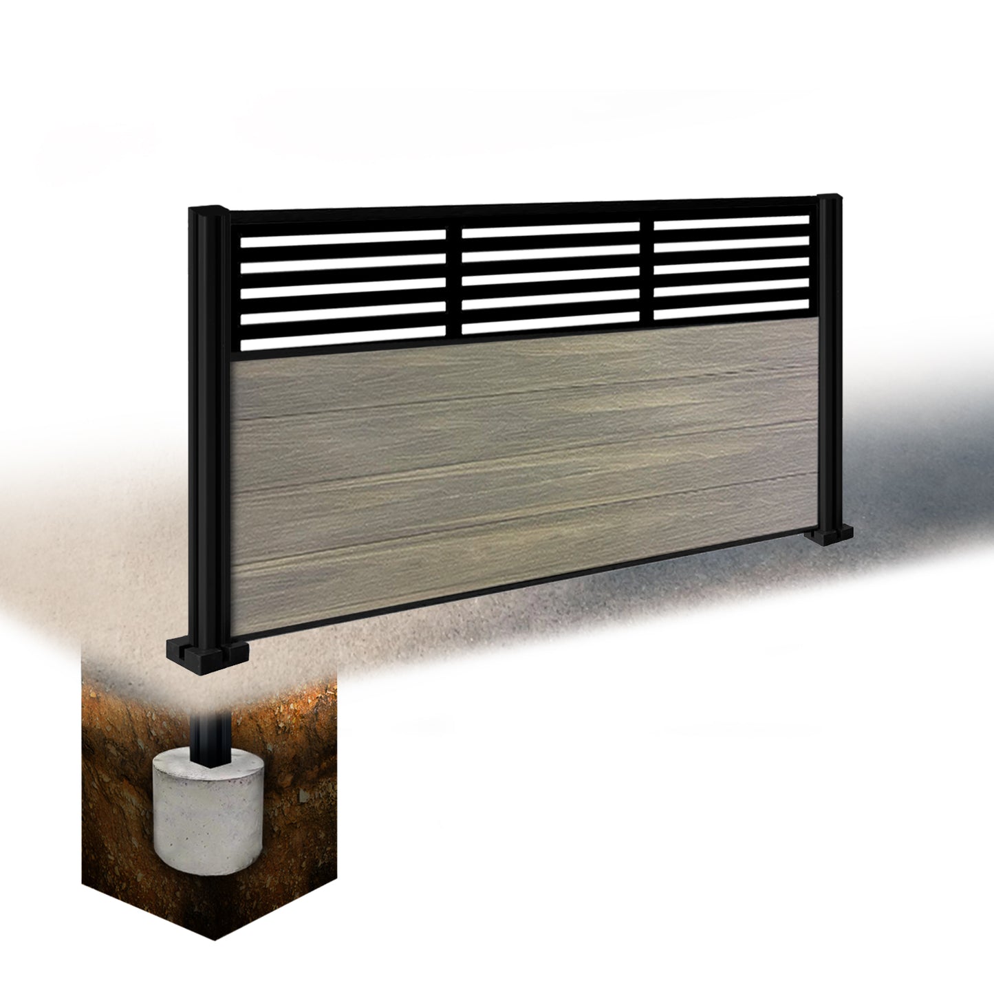 Composite Fence Kit - with Slat Trellis