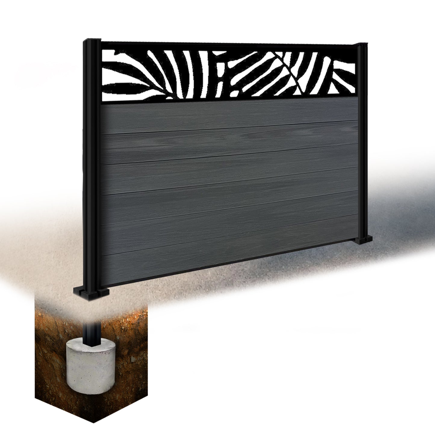 Composite Fence Kit - with Leafy Trellis