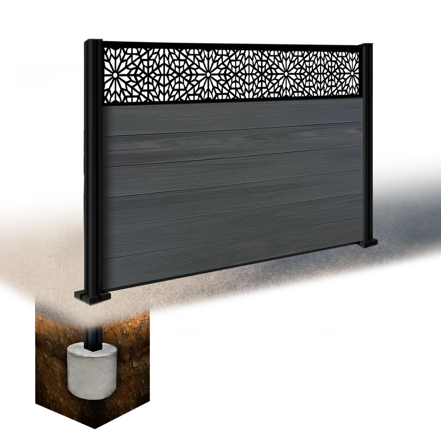 Composite Fence Kit - with Morocco Trellis