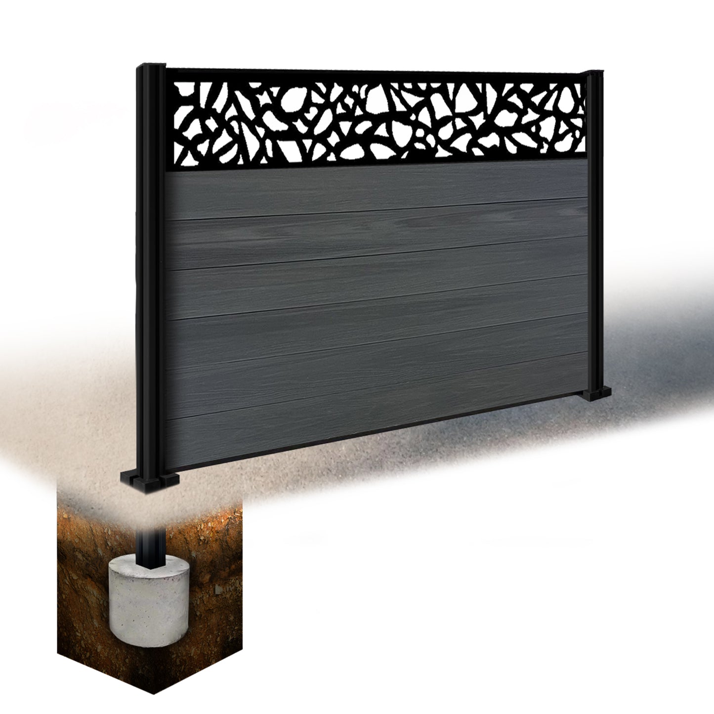 Composite Fence Kit - with Pebble Trellis