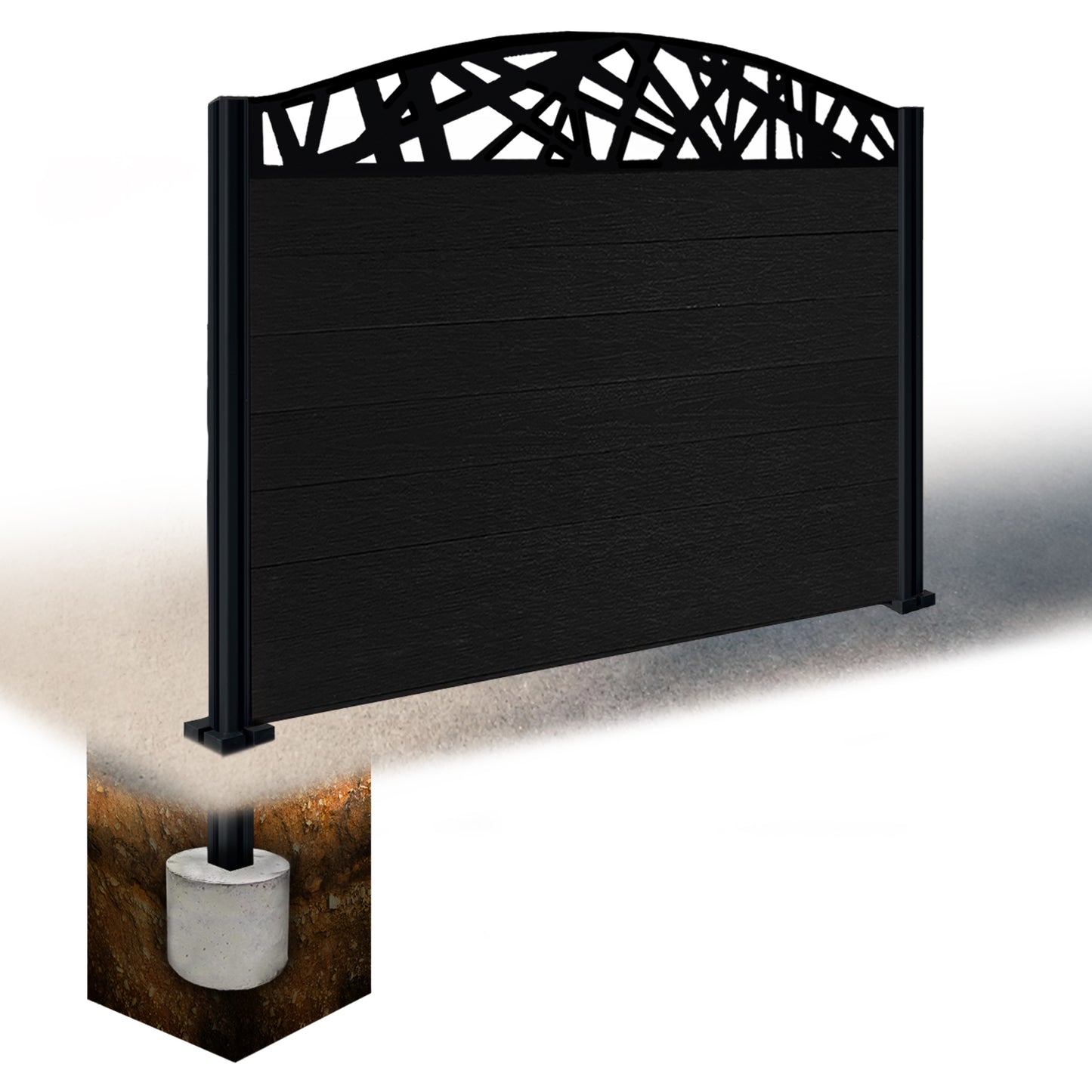 Composite Fence Kit - with Curved Laser Trellis