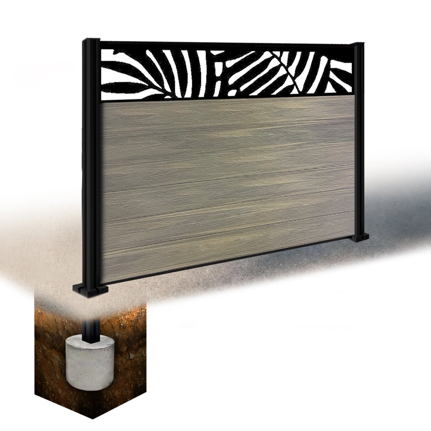 Composite Fence Kit - with Leafy Trellis