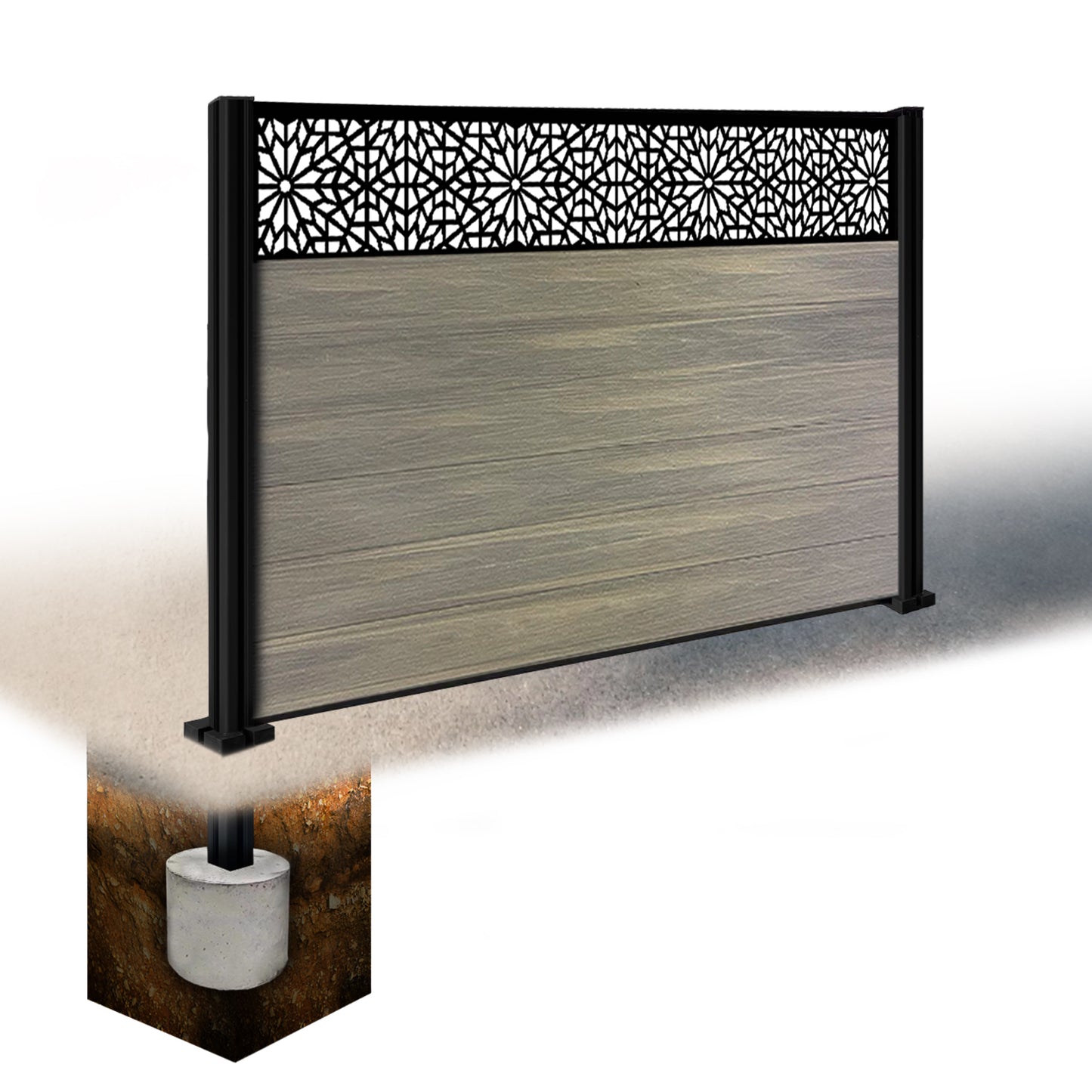 Composite Fence Kit - with Morocco Trellis