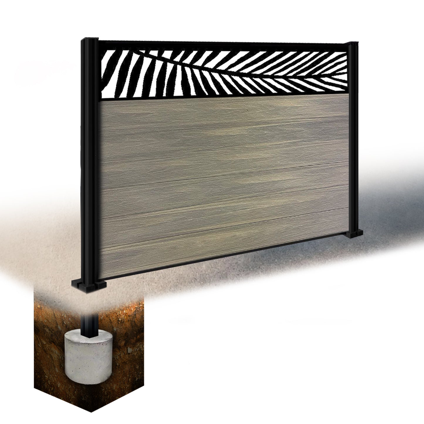 Composite Fence Kit - with Palm Trellis