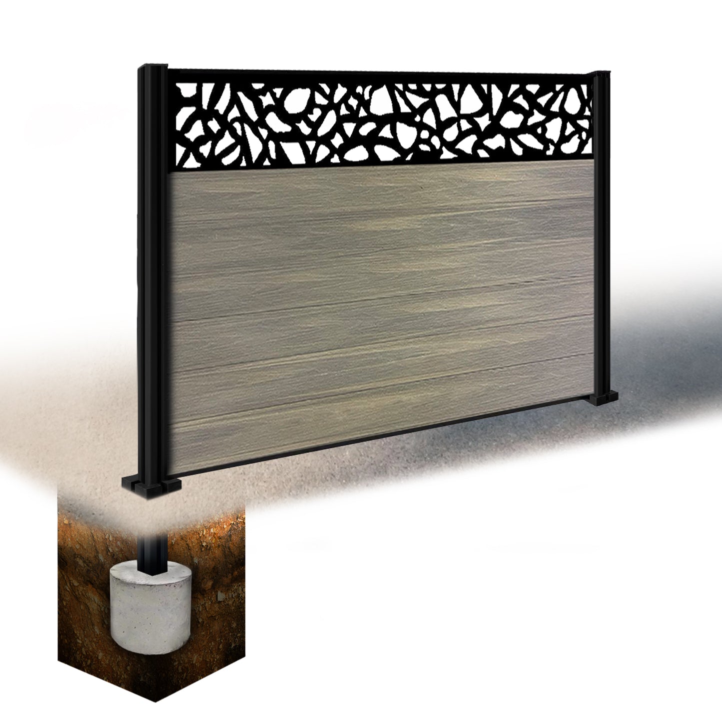 Composite Fence Kit - with Pebble Trellis