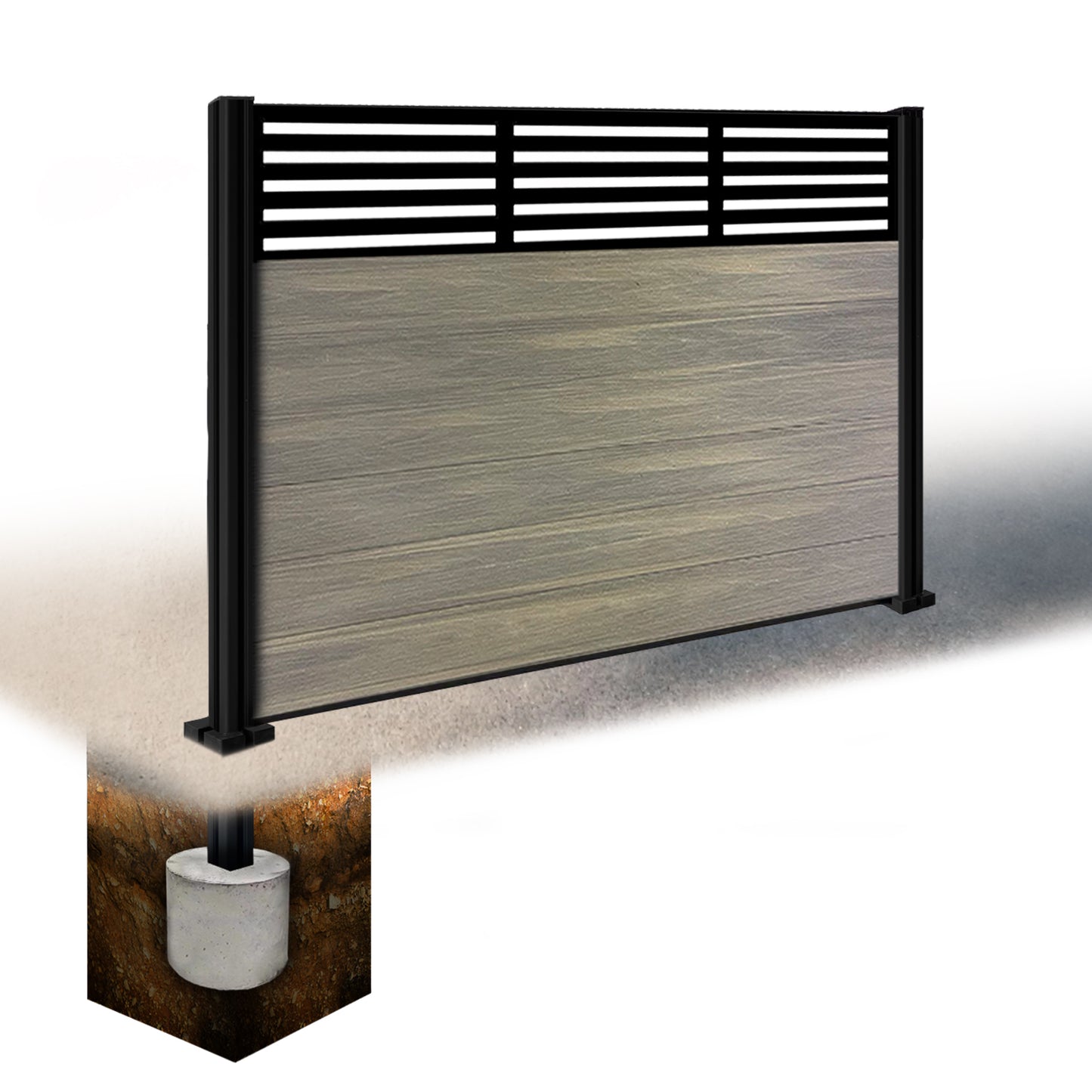 Composite Fence Kit - with Slat Trellis