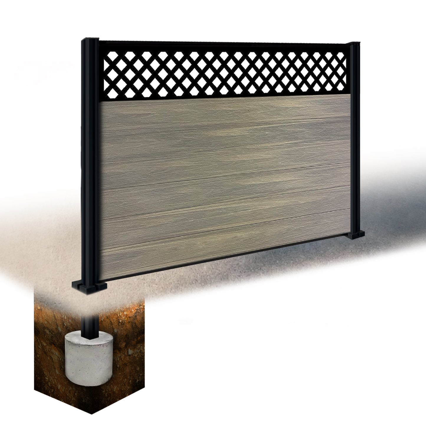 Composite Fence Kit - with Wave Trellis