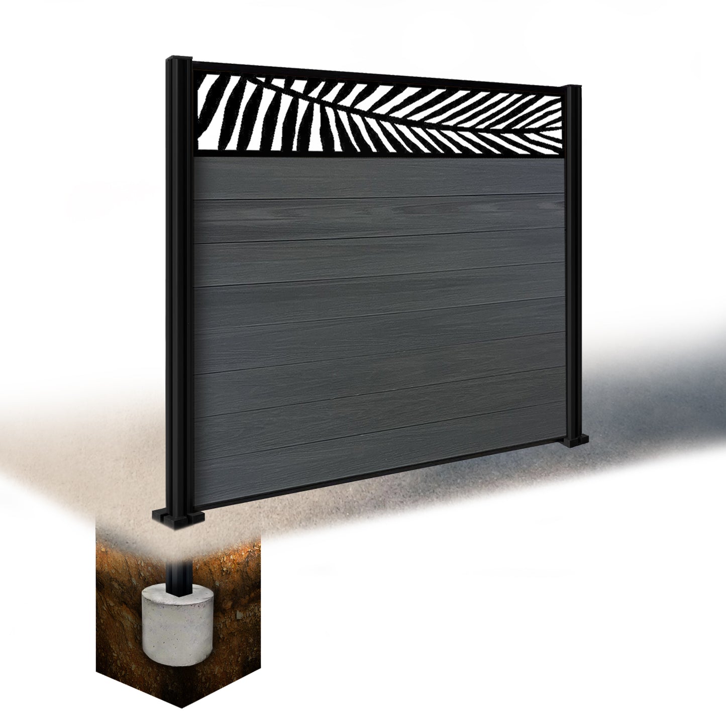 Composite Fence Kit - with Palm Trellis