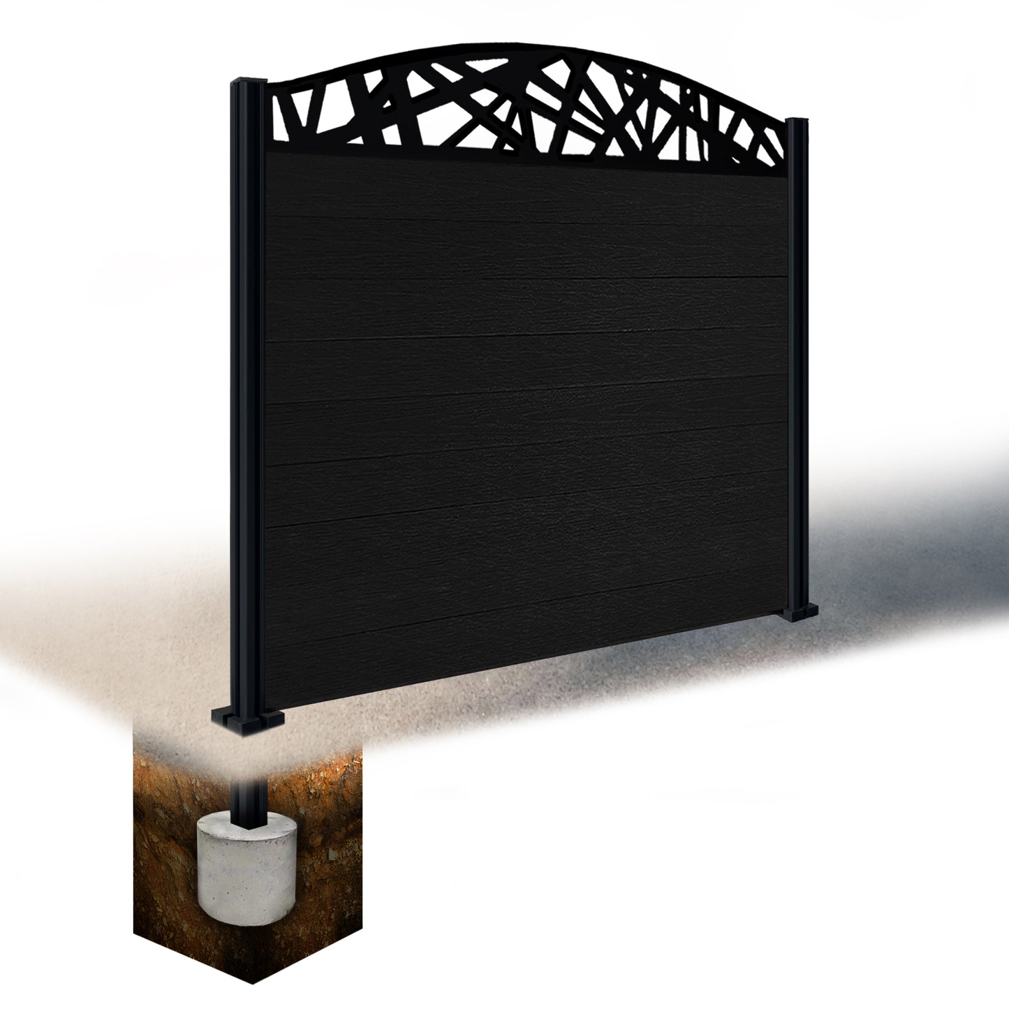 Composite Fence Kit - with Curved Laser Trellis