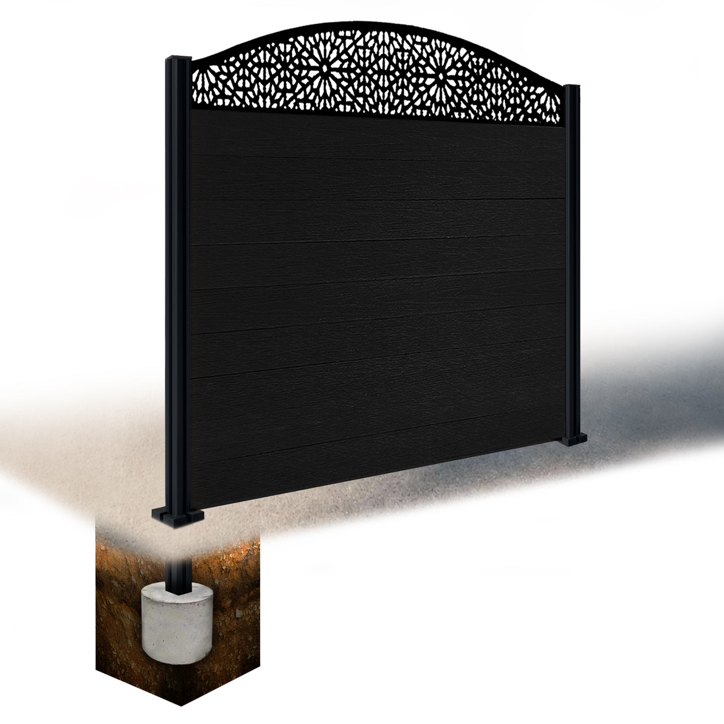 Composite Fence Kit - with Curved Morocco Trellis