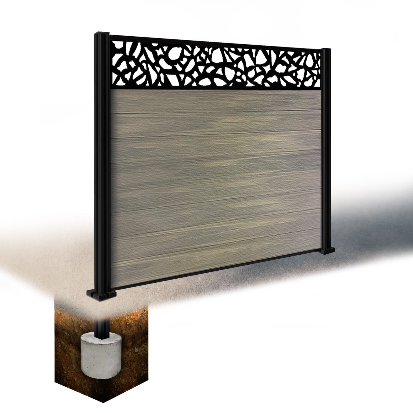 Composite Fence Kit - with Pebble Trellis