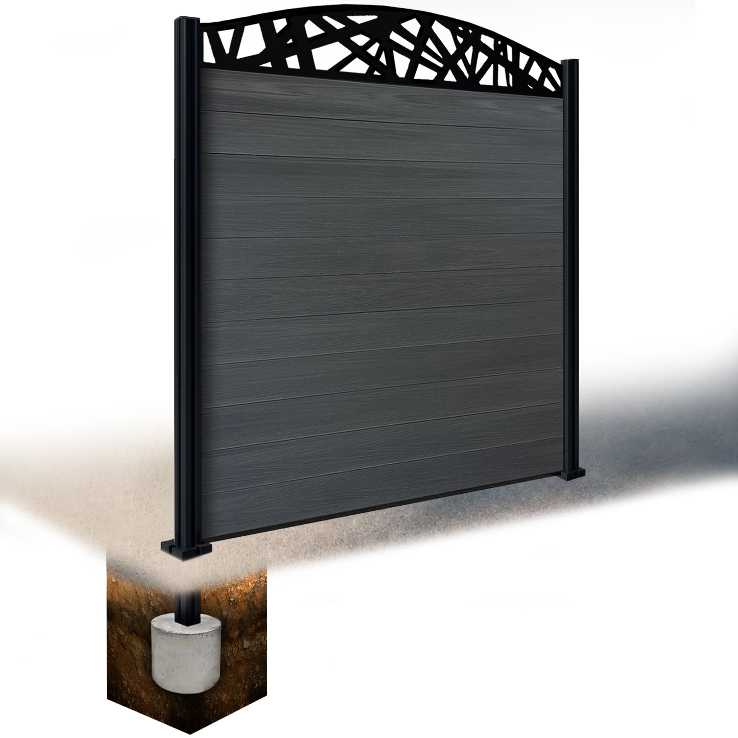 Composite Fence Kit - with Curved Laser Trellis