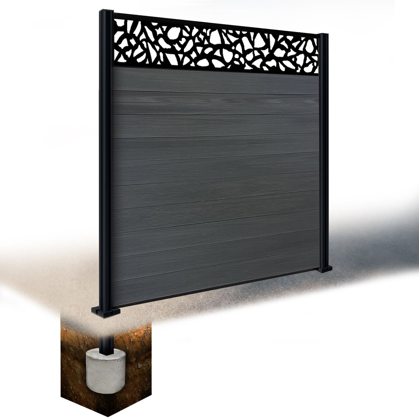 Composite Fence Kit - with Pebble Trellis