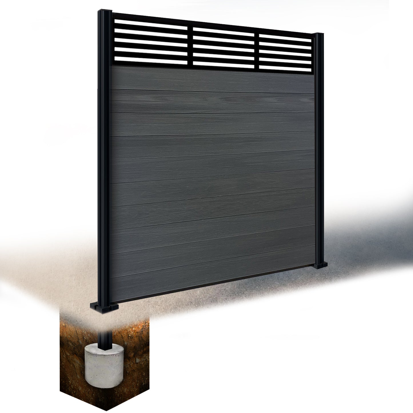 Composite Fence Kit - with Slat Trellis