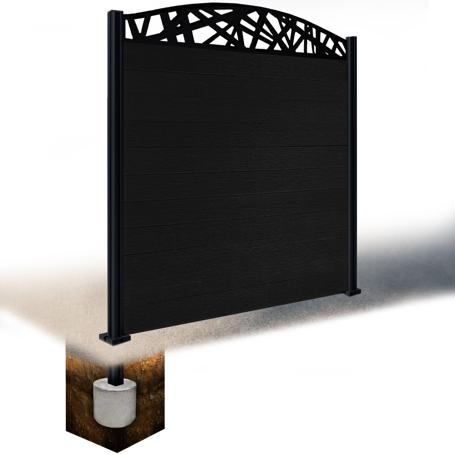 Composite Fence Kit - with Curved Laser Trellis