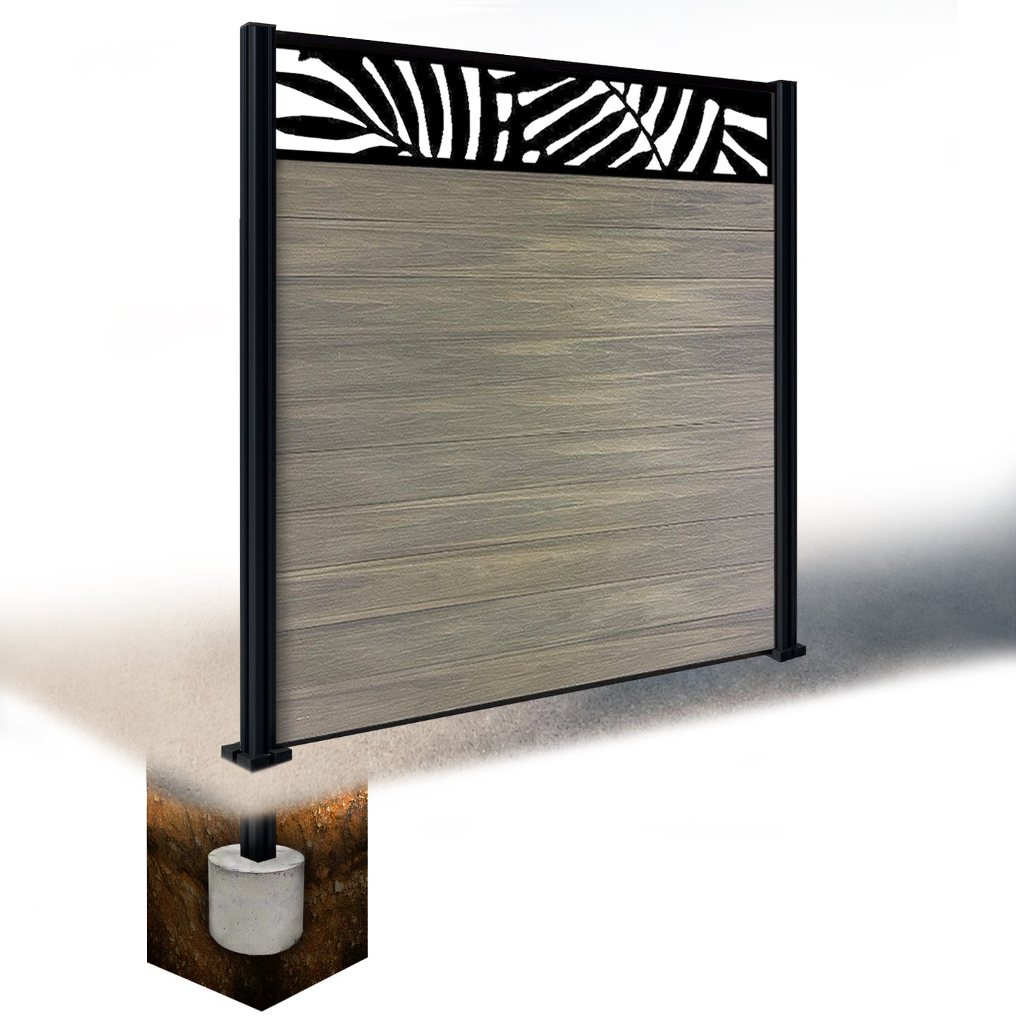 Composite Fence Kit - with Leafy Trellis