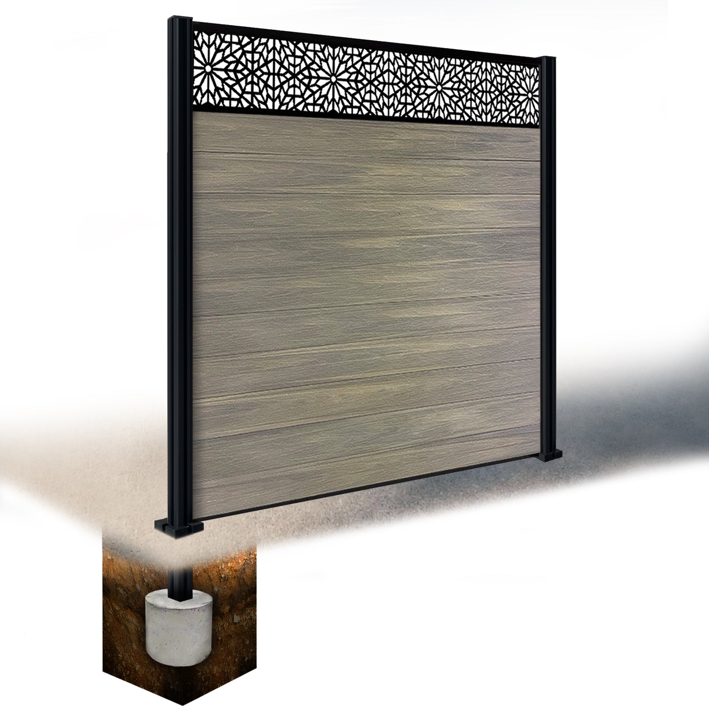 Composite Fence Kit - with Morocco Trellis