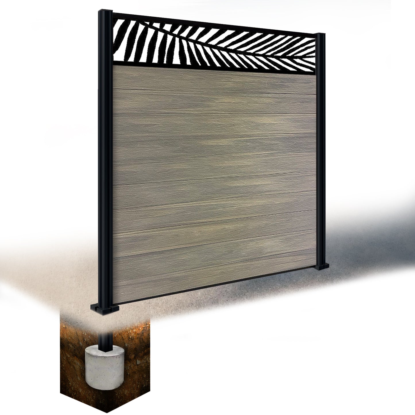 Composite Fence Kit - with Palm Trellis