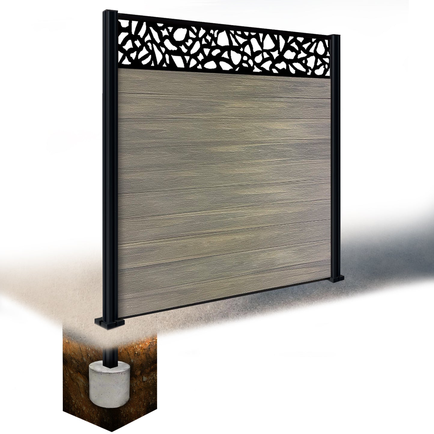 Composite Fence Kit - with Pebble Trellis