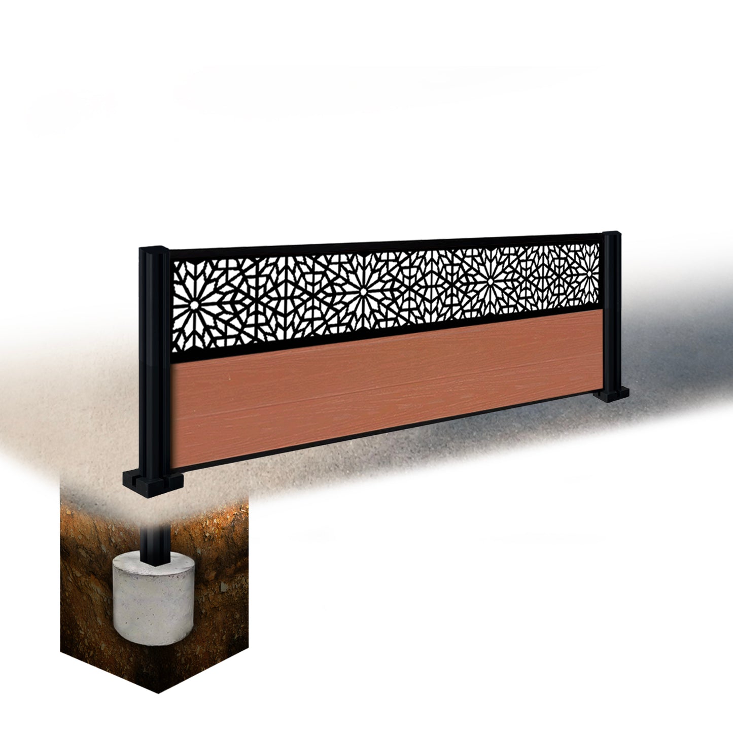 Composite Fence Kit - with Morocco Trellis