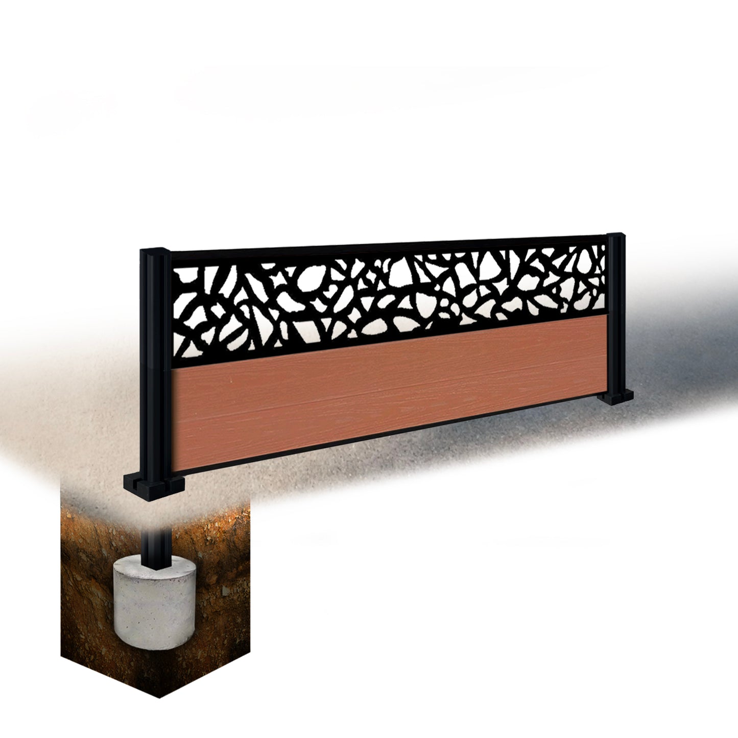 Composite Fence Kit - with Pebble Trellis