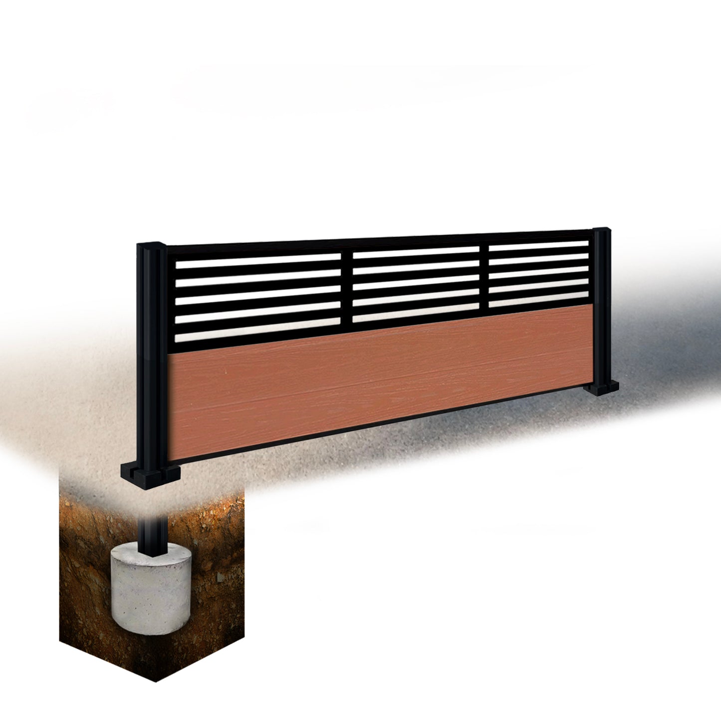 Composite Fence Kit - with Slat Trellis