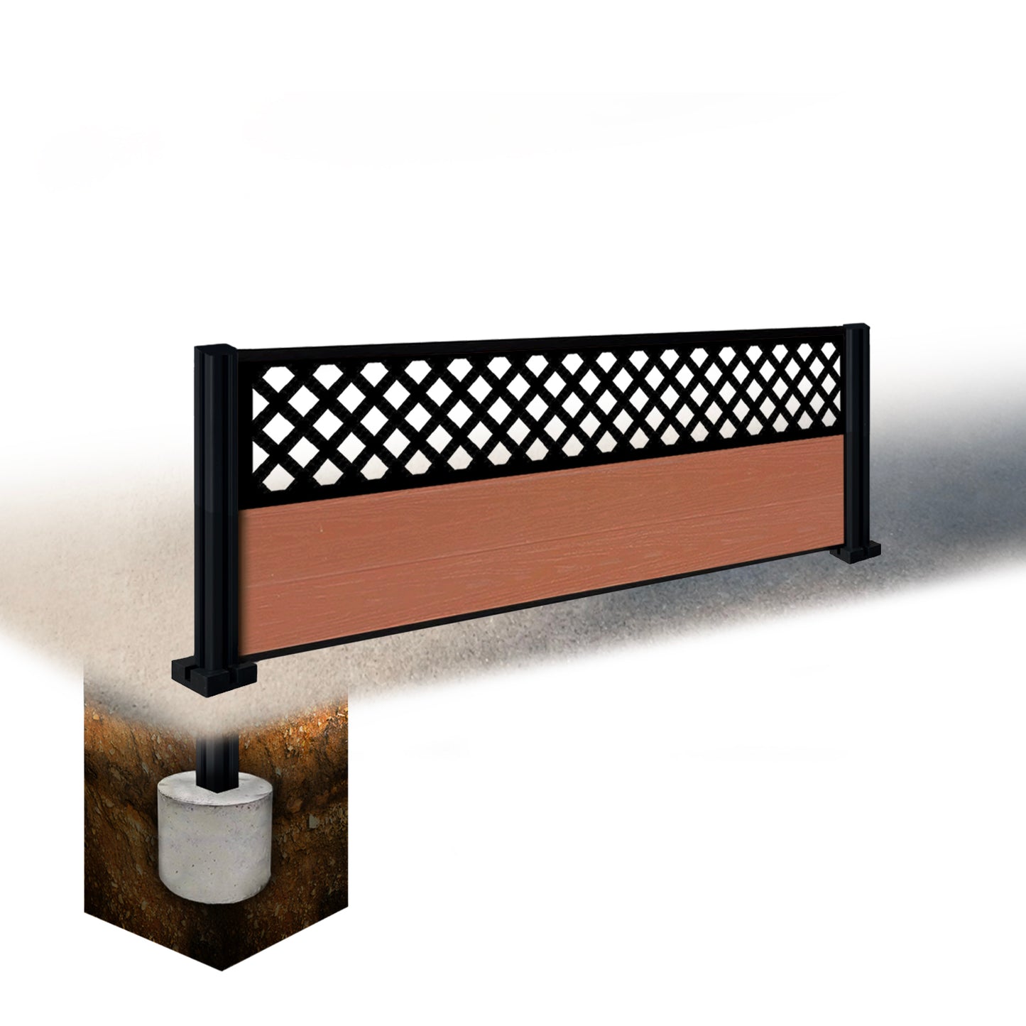 Composite Fence Kit - with Wave Trellis