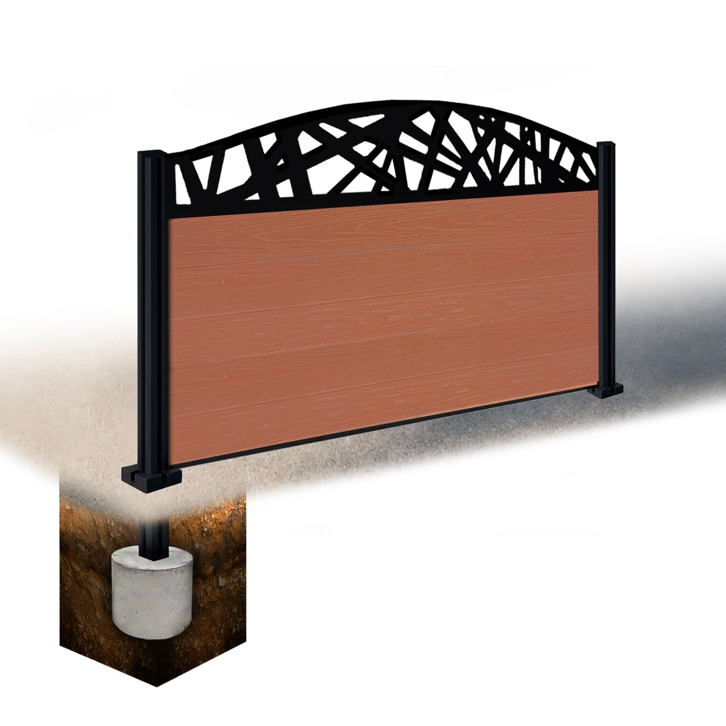 Composite Fence Kit - with Curved Laser Trellis
