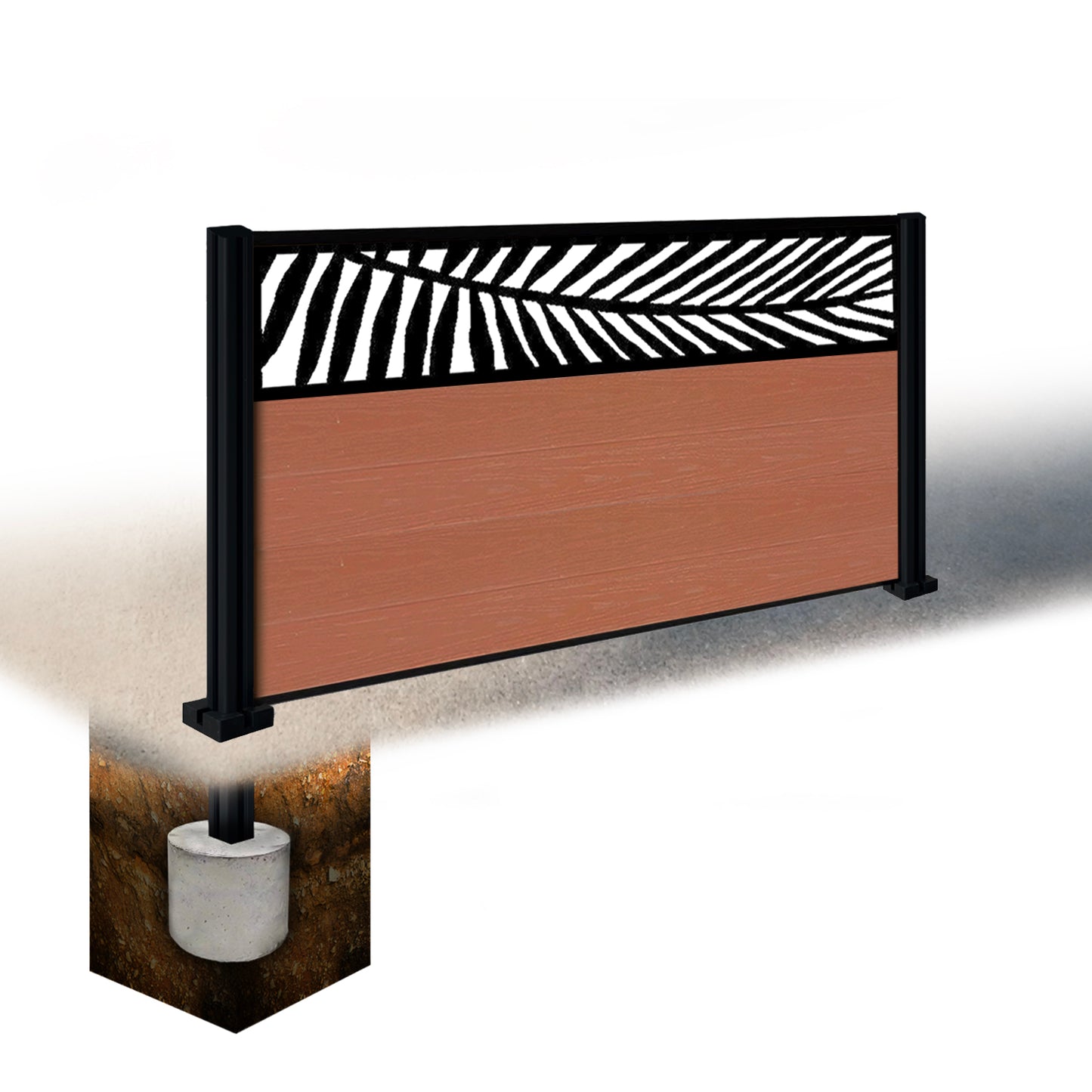 Composite Fence Kit - with Palm Trellis