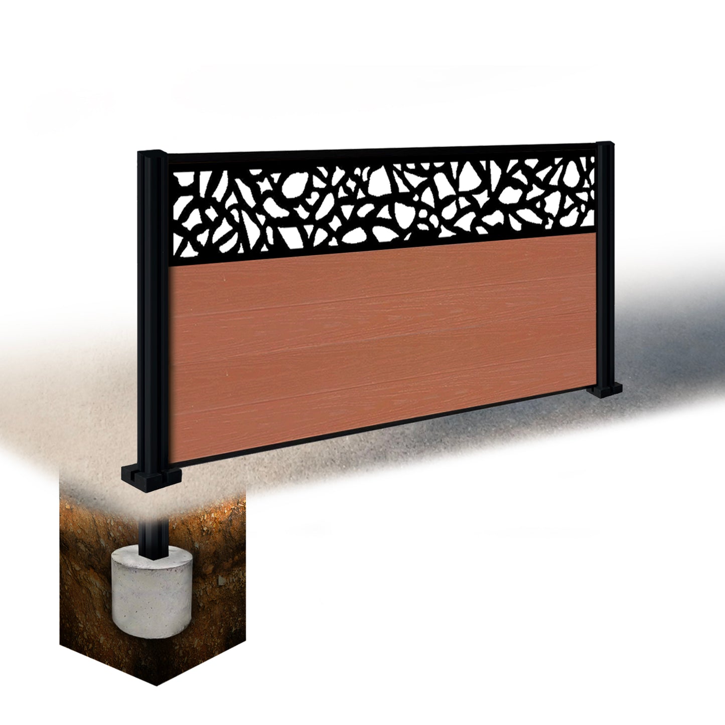 Composite Fence Kit - with Pebble Trellis