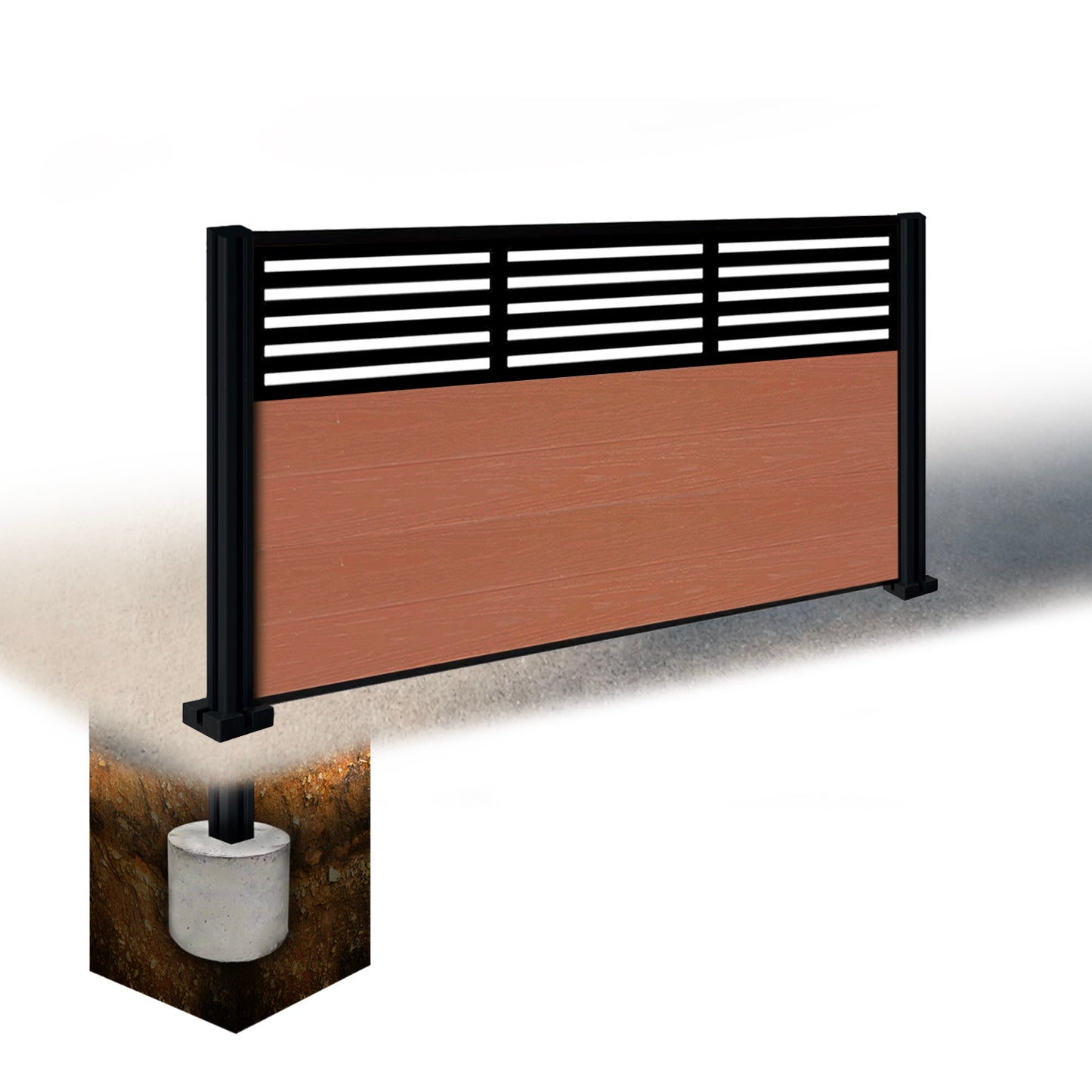 Composite Fence Kit - with Slat Trellis