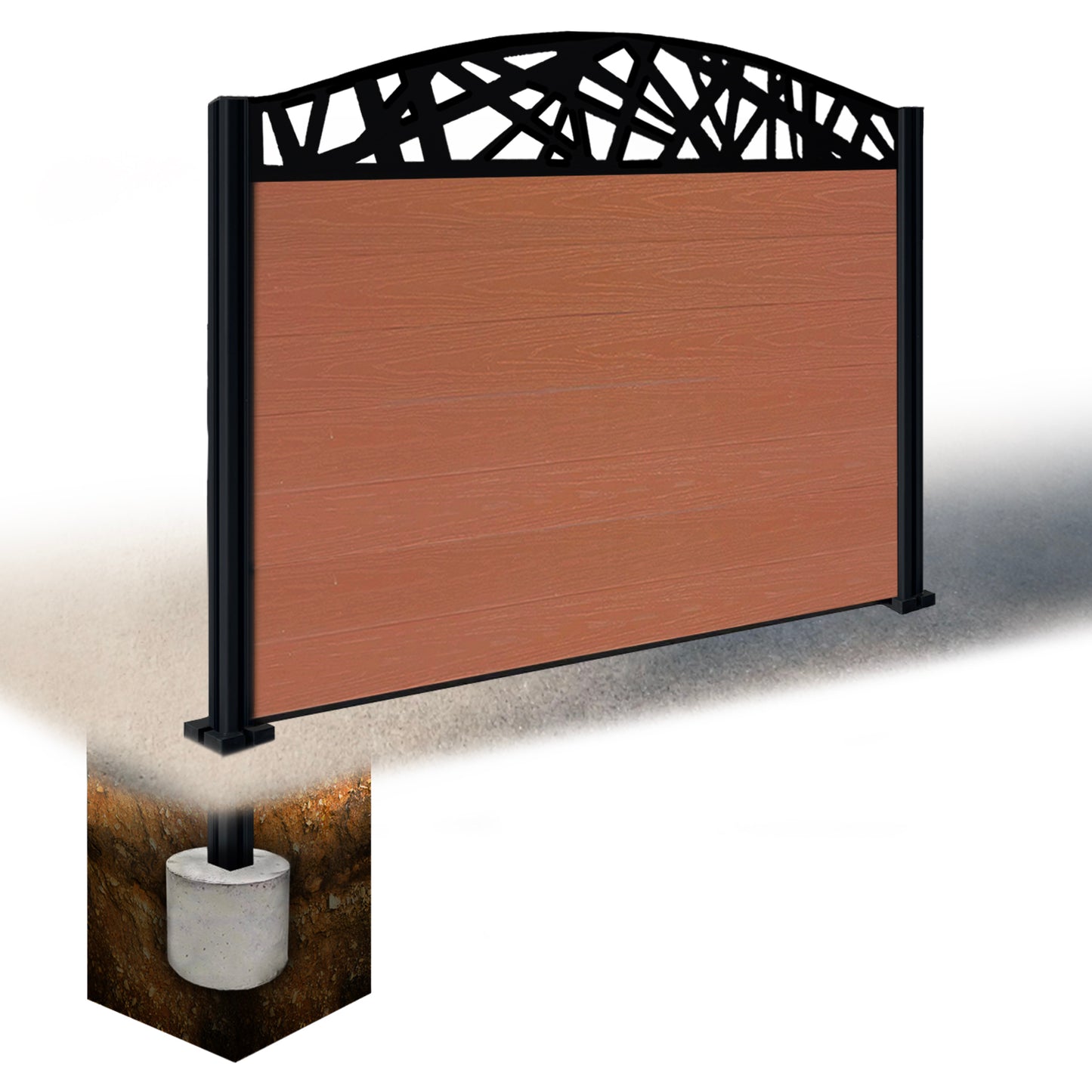 Composite Fence Kit - with Curved Laser Trellis